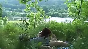 Mature MILF and her lover have a steamy outdoor sex